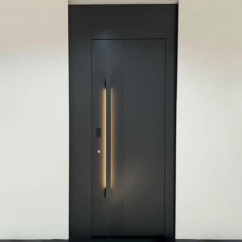 Porta de entrada do painel alveolar de alumínio com iluminação LED