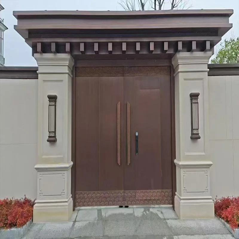 Porta de entrada de cobre maciço da villa